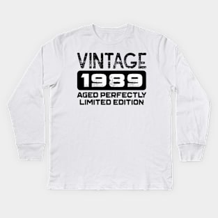 Birthday Gift Vintage 1989 Aged Perfectly Kids Long Sleeve T-Shirt